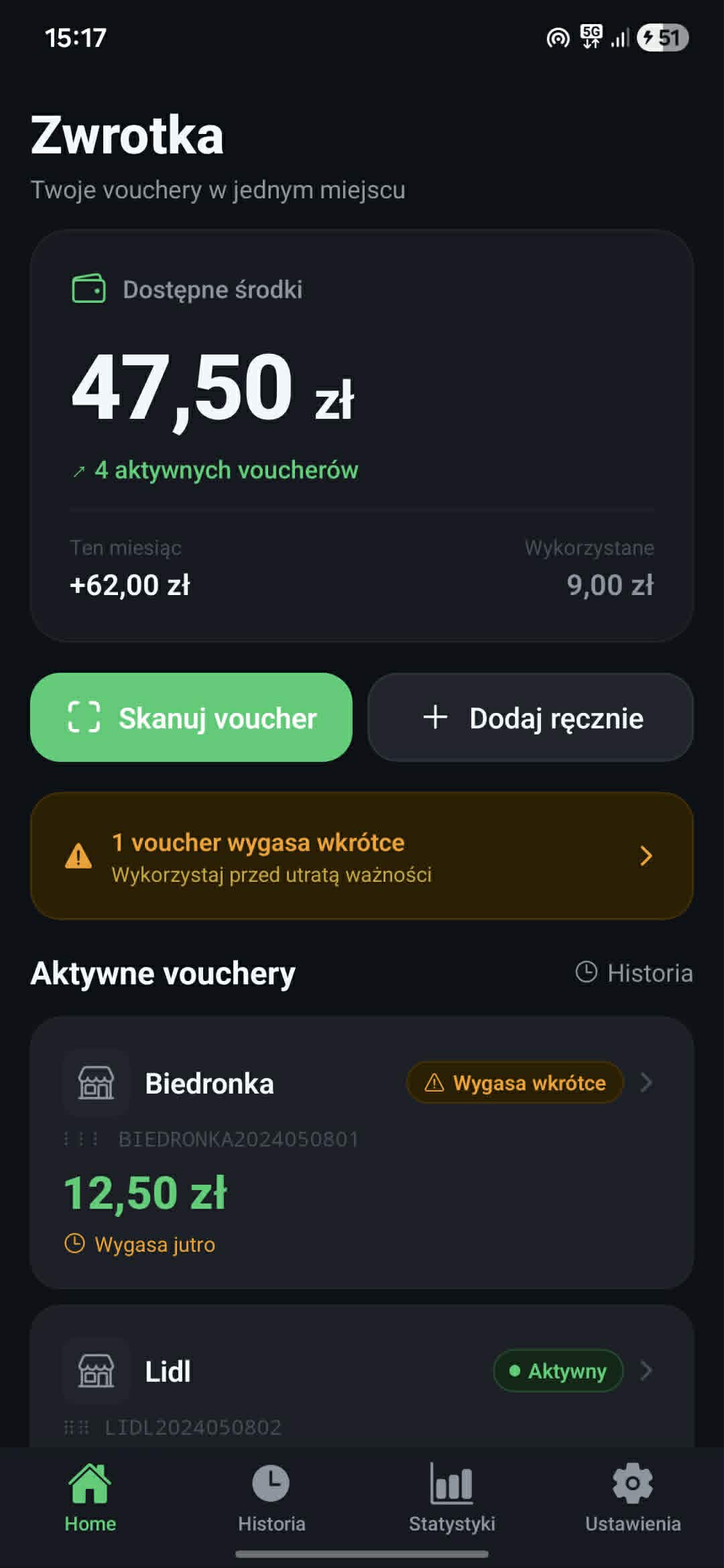 Zwrotka dashboard